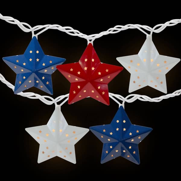 Northlight Seasonal 10ct. 4th of July Metal Star String Lights