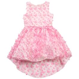 Girls &#40;7-16&#41; Rare Editions 3D Charmeuse Butterfly Mesh Dress