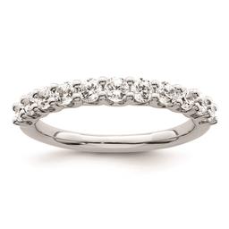 Pure Fire 14kt. White Gold Lab Grown 11-Stone Channel Band