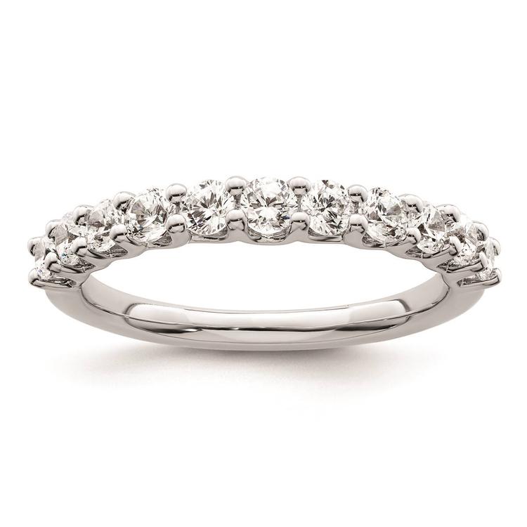 Pure Fire 14kt. White Gold Lab Grown 11-Stone Channel Band