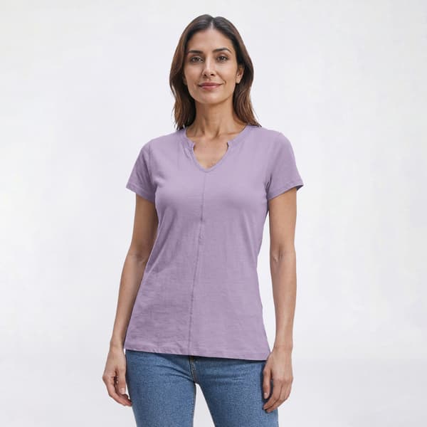Womens Architect® Slub Split Neck Tee