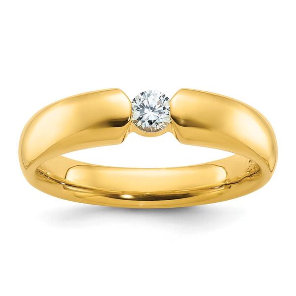 Mens Gentlemens Classics&#40;tm&#41; 14kt. Gold 1/4ctw. Single Diamond Ring - image 