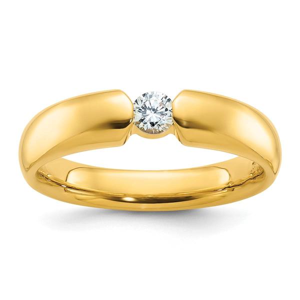 Mens Gentlemens Classics(tm) 14kt. Gold 1/4ctw. Single Diamond Ring - image 