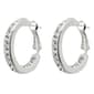 Marsala Fine Silver Plated Crystal Omega Hoop Earrings - image 1