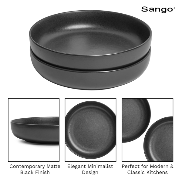 Sango Anderson Black 10in. Large Ceramic Serving Bowl - Set of 2