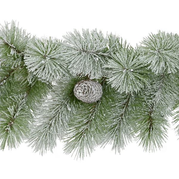 Puleo International 9ft. Pre-Lit Warm White Flocked Garland