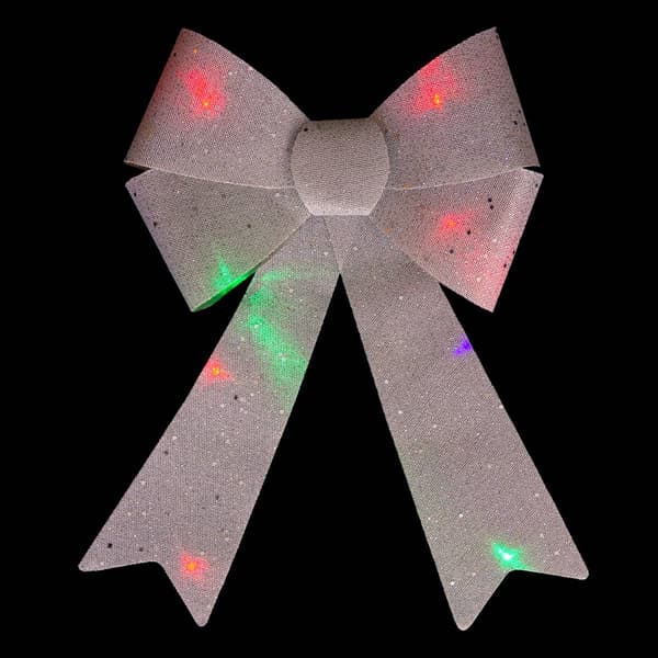 Northlight Seasonal LED Color Changing Silver Bow Décor