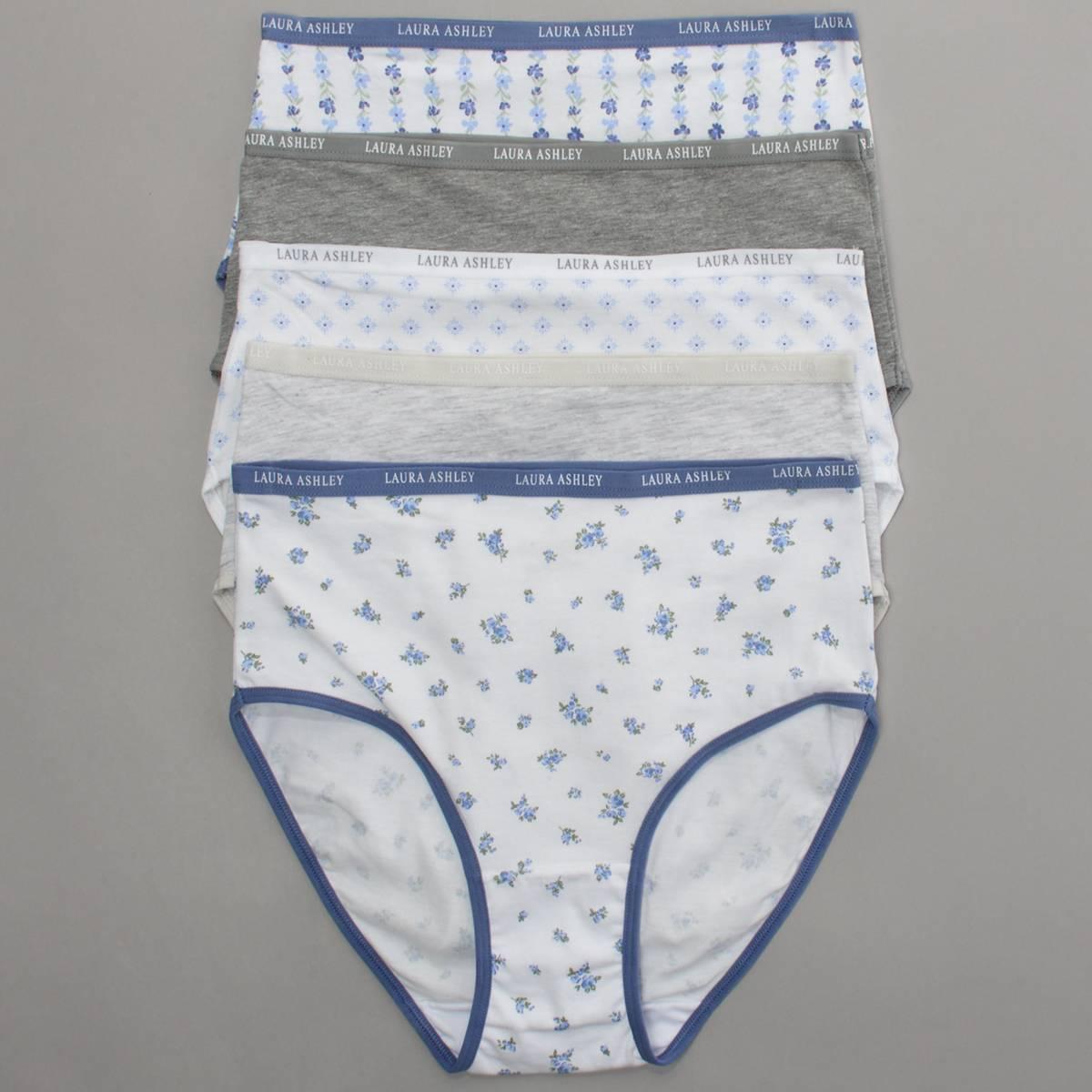 Womens Laura Ashley(R) 5pk Cotton Spandex Brief - LS9221-5PKPY