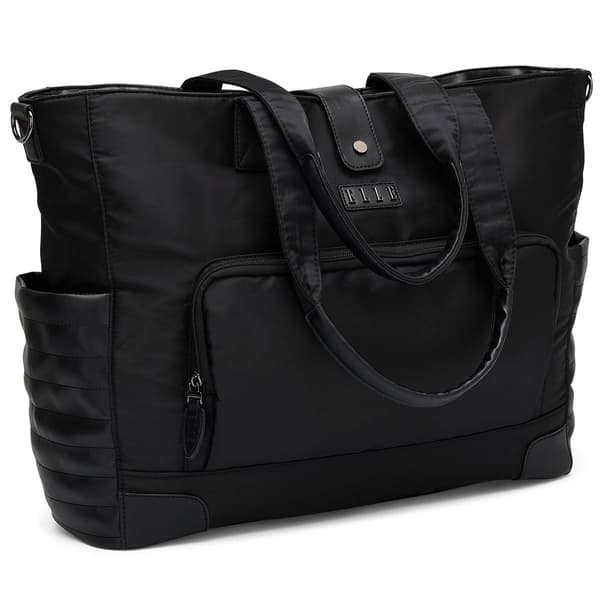 ELLE Voyage Twill and Vegan Leather Weekender Tote Bag - image 