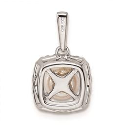 Pure Fire 14kt. White Gold Lab Grown Diamond & Pearl Pendant