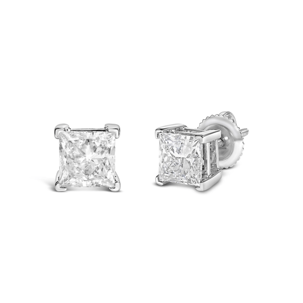 Haus of Brilliance 2ctw. Princess Lab Grown Diamond Stud Earrings