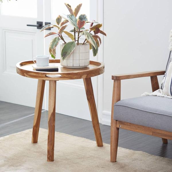 9th & Pike® Brown Teak Wood Contemporary Accent Table