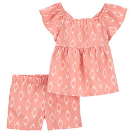 Toddler Girl Carters&#40;R&#41; Geometric Linen Top & Shorts Set