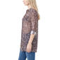 Womens NY Collection Roll Tab Sleeve Zebra Mesh Tunic Blouse - image 3