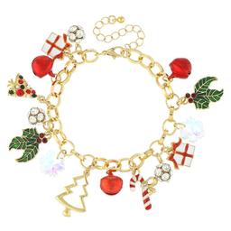 Gold-Tone Christmas Charm Bracelet