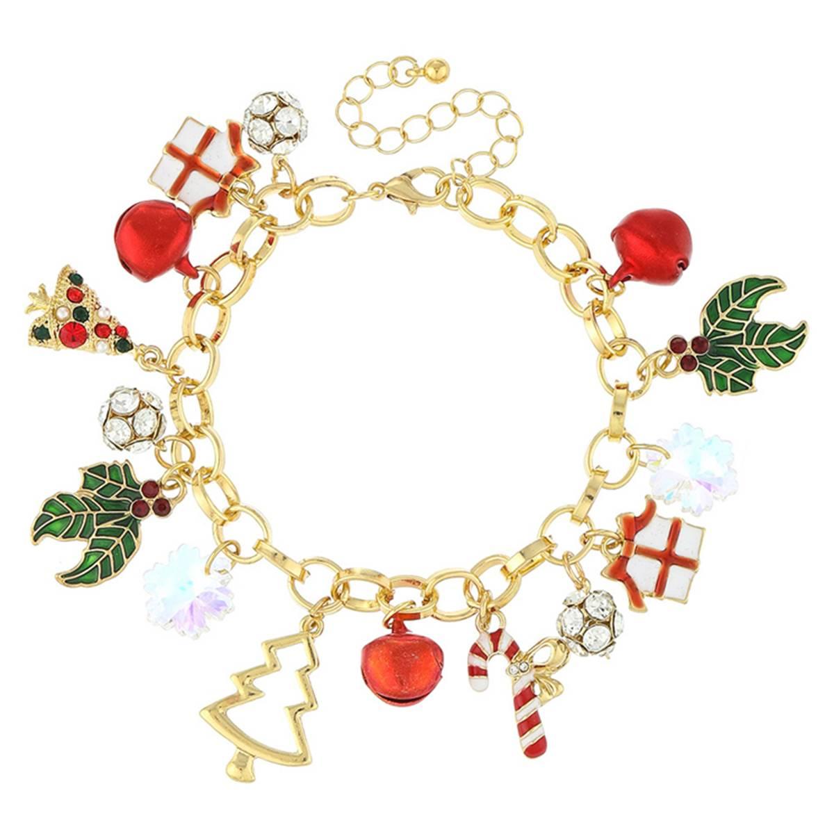 Gold-Tone Christmas Charm Bracelet