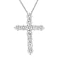 Gemstone Classics(tm) Sterling Silver & White Sapphire Cross Pendant - image 1