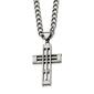 Mens Gentlemen's Classics&#40;tm&#41; Steel Bar Patterned Cross Necklace - image 1
