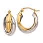 Gold Classics(tm) 14kt. Two-Tone 10x8mm Double Hoop Earrings - image 1
