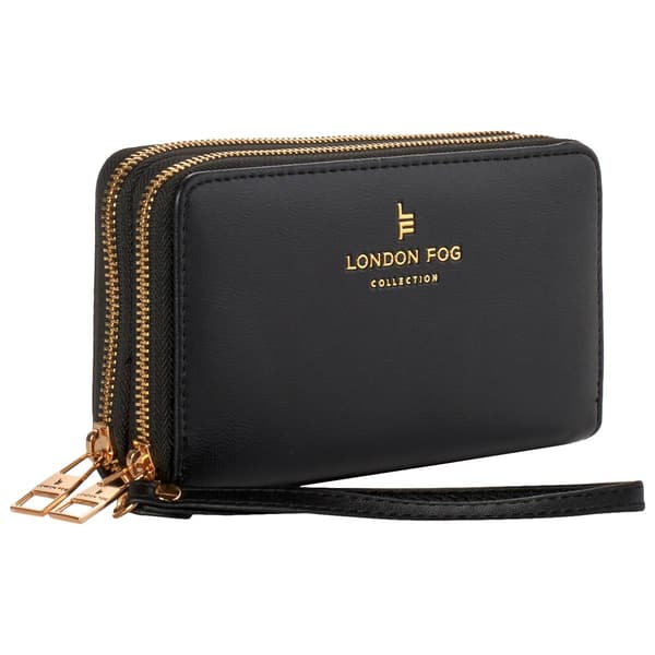 Womens London Fog Double Zip Around Wallet