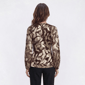 Womens MSK Long Sleeve V-Neck Gold Foil Leaf Blouse - image 2