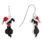 Athra Fine Silver Plated Crystal Christmas Dog Drop Earrings - image 1