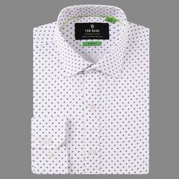 Mens Tom Baine Slim Fit Performance Dress Shirt - White/Black