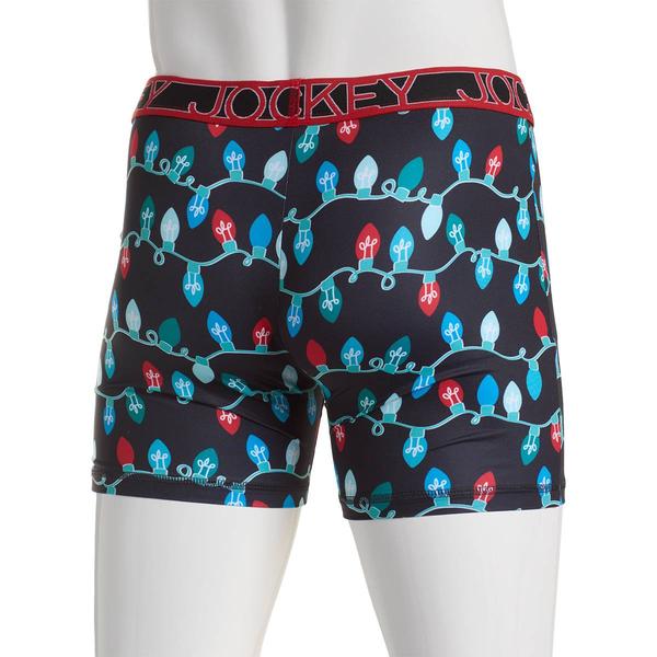 Mens Jockey Big Christmas Lights Boxer Briefs - Black