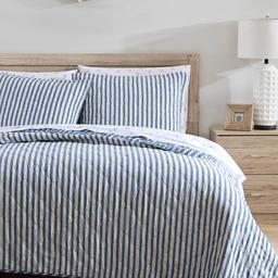 Stone Cottage Willow Way Striped 136 TC Reversible Quilt Set