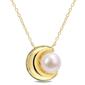 Gemstone Classics&#40;tm&#41; 18kt. Gold Pearl Crescent Moon Pendant - image 1