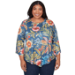 Plus Size Alfred Dunner Classics 3/4 Sleeve Garden Floral Blouse - image 1