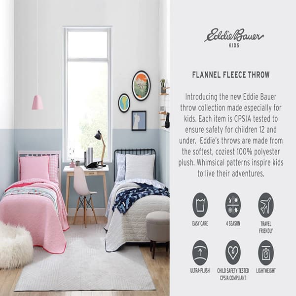 Eddie Bauer Fish Lake Flannel Throw Boscov's