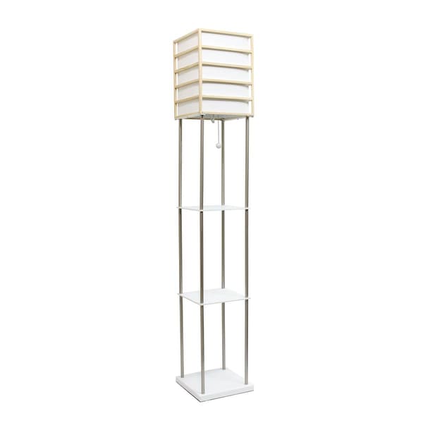 Lalia Home 1 Light Metal Etagere Floor Lamp w/ Shelves & Shade