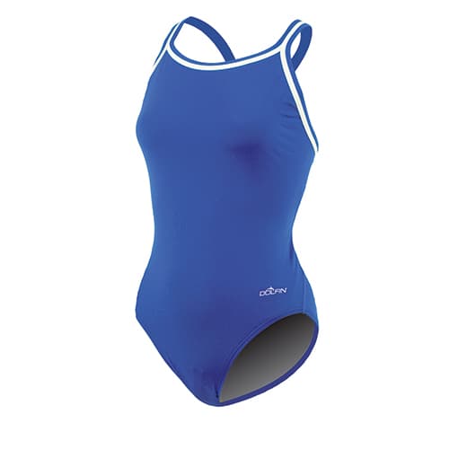 Womens Dolfin(R) Team Solid DBX Back One Piece Swimsuit - Royal - image 