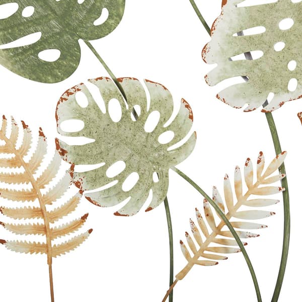 9th & Pike&#174; Green and Yellow Leaves Metal Wall D&#233;cor