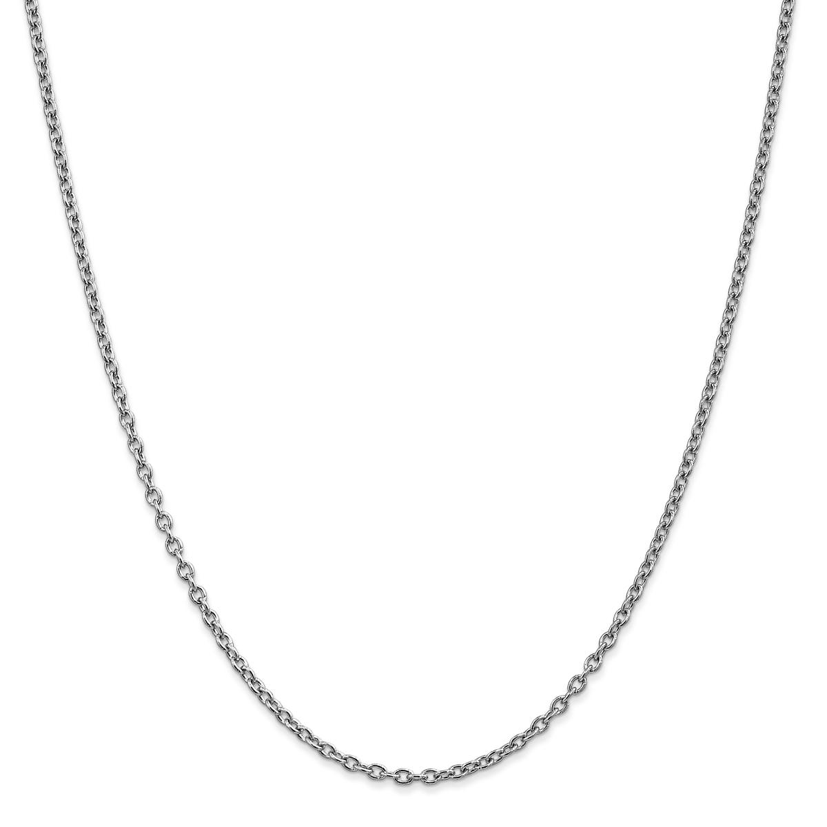 Gold Classics™ 2.4mm. 14kt. White Gold Cable Chain...