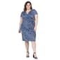 Plus Size 24/7 Comfort Apparel Abstract Faux Wrap Dress - image 1
