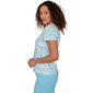 Plus Size Hearts of Palm Aqua Fresh Short Sleeve Abstract Blouse - image 4