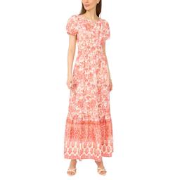 Womens Cece Short Sleeve Poplin Maxi