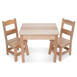 Melissa & Doug(R) 3pc. Solid Wood Table & Chairs Set