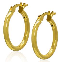 Gianni Argento 3x15mm Shiny 14kt. Gold Hoop Earrings