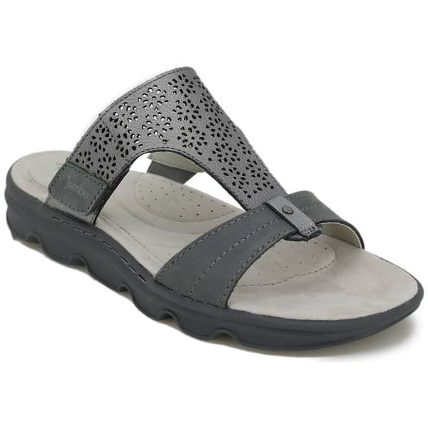 Womens Jambu Greece Leather Slide Sandals - image 