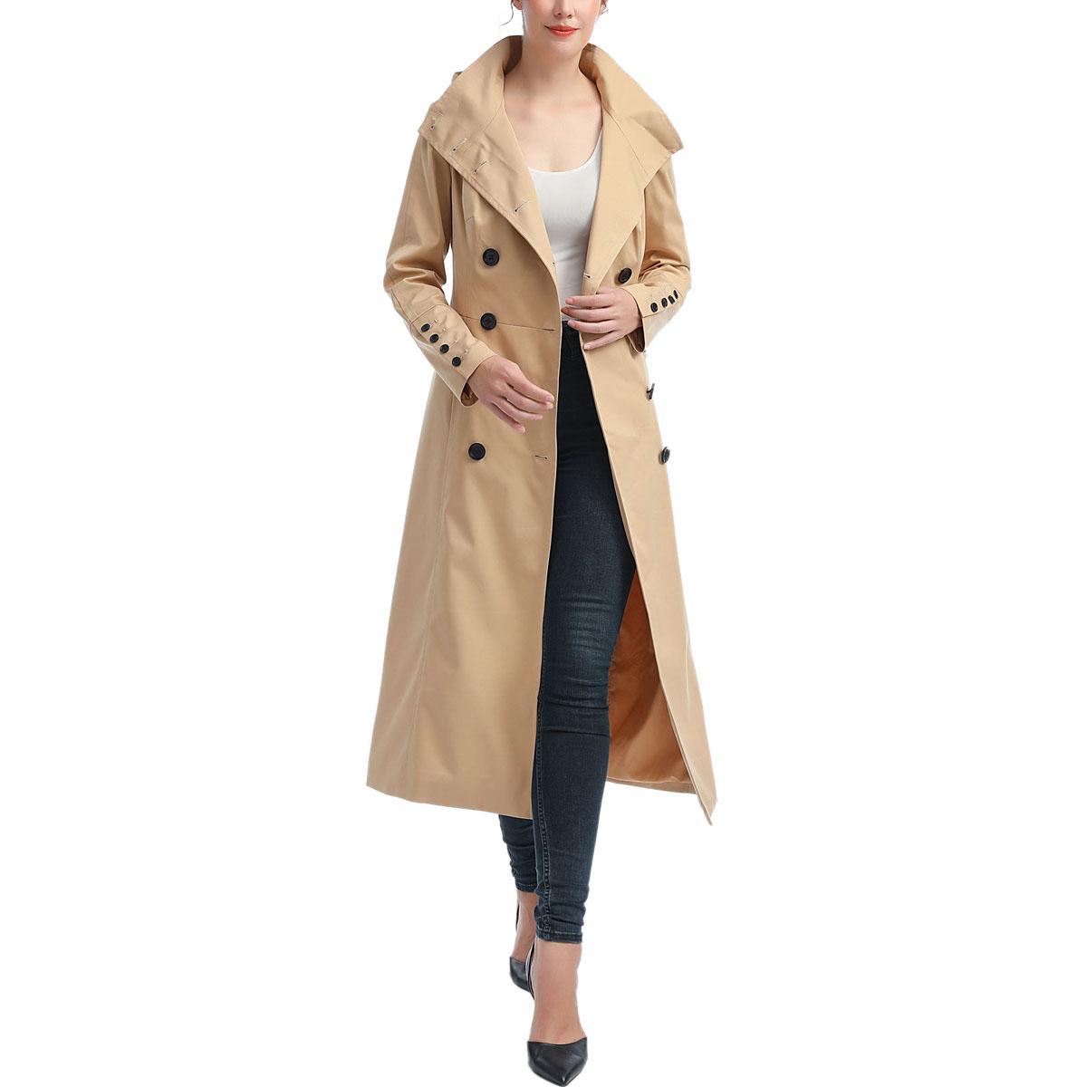 Womens BGSD Waterproof Hooded Maxi Trench Coat