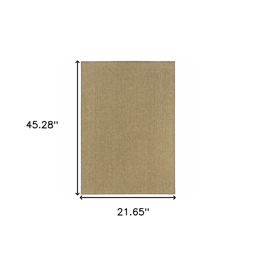 HomeRoots Tan Stain Resistant Indoor/Outdoor Accent Rug