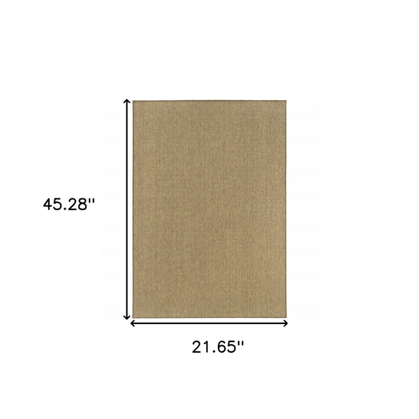 HomeRoots Tan Stain Resistant Indoor Outdoor Accent Rug
