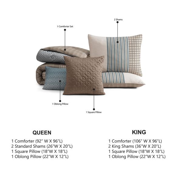 Bebejan® Tranquil Patch Cotton 5pc Reversible Comforter Set