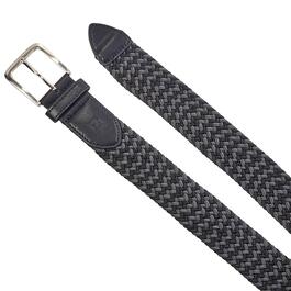 Mens Stone Mountain Fabric Stretch Belt - Black/Grey