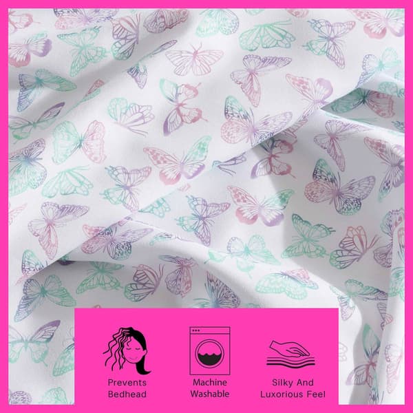 Betsey Johnson Butterfly Rainbow Microfiber Sheet Set