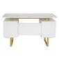 Techni Mobili 51in. White & Gold Office Desk w/Drawers & Storage - image 4
