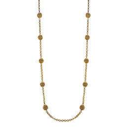 Roman Gold-Tone Jute Bead Long Necklace